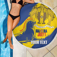 Personalised Maderia Day Beach Blanket July 1 Monk Seal Grunge Style - Wonder Print Shop