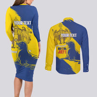 Personalised Maderia Day Couples Matching Long Sleeve Bodycon Dress and Long Sleeve Button Shirt July 1 Monk Seal Grunge Style - Wonder Print Shop