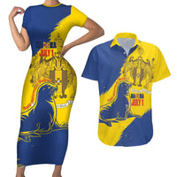 Personalised Maderia Day Couples Matching Short Sleeve Bodycon Dress and Hawaiian Shirt July 1 Monk Seal Grunge Style - Wonder Print Shop