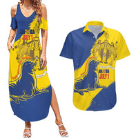 Personalised Maderia Day Couples Matching Summer Maxi Dress and Hawaiian Shirt July 1 Monk Seal Grunge Style - Wonder Print Shop