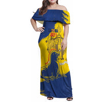 Personalised Maderia Day Family Matching Off Shoulder Maxi Dress and Hawaiian Shirt July 1 Monk Seal Grunge Style - Wonder Print Shop