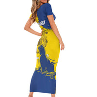Personalised Maderia Day Family Matching Short Sleeve Bodycon Dress and Hawaiian Shirt July 1 Monk Seal Grunge Style - Wonder Print Shop