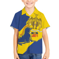Personalised Maderia Day Kid Hawaiian Shirt July 1 Monk Seal Grunge Style - Wonder Print Shop