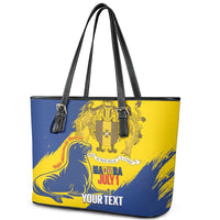 Personalised Maderia Day Leather Tote Bag July 1 Monk Seal Grunge Style - Wonder Print Shop