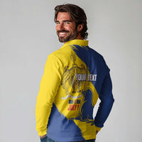 Personalised Maderia Day Long Sleeve Polo Shirt July 1 Monk Seal Grunge Style - Wonder Print Shop