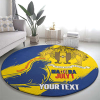 Personalised Maderia Day Round Carpet July 1 Monk Seal Grunge Style - Wonder Print Shop