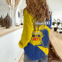 Personalised Maderia Day Women Casual Shirt July 1 Monk Seal Grunge Style - Wonder Print Shop