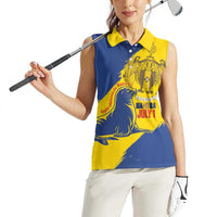 Personalised Maderia Day Women Sleeveless Polo Shirt July 1 Monk Seal Grunge Style - Wonder Print Shop