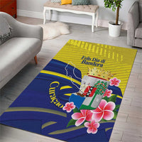 Curacao Flag Day Area Rug Felis Dia di Bandera Pink Plumeria - Wonder Print Shop