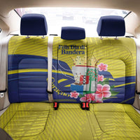 Curacao Flag Day Back Car Seat Cover Felis Dia di Bandera Pink Plumeria - Wonder Print Shop