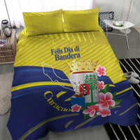Curacao Flag Day Bedding Set Felis Dia di Bandera Pink Plumeria - Wonder Print Shop