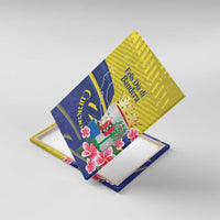 Curacao Flag Day Canvas Wall Art Felis Dia di Bandera Pink Plumeria - Wonder Print Shop