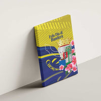 Curacao Flag Day Canvas Wall Art Felis Dia di Bandera Pink Plumeria - Wonder Print Shop