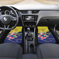 Curacao Flag Day Car Mats Felis Dia di Bandera Pink Plumeria - Wonder Print Shop