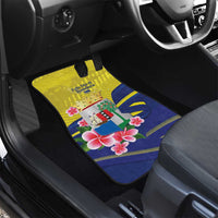 Curacao Flag Day Car Mats Felis Dia di Bandera Pink Plumeria - Wonder Print Shop