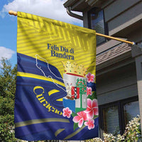 Curacao Flag Day Garden Flag Felis Dia di Bandera Pink Plumeria - Wonder Print Shop