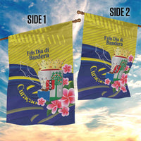 Curacao Flag Day Garden Flag Felis Dia di Bandera Pink Plumeria - Wonder Print Shop