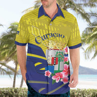 Curacao Flag Day Hawaiian Shirt Felis Dia di Bandera Pink Plumeria - Wonder Print Shop