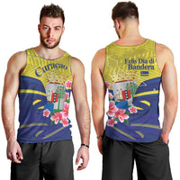 Curacao Flag Day Men Tank Top Felis Dia di Bandera Pink Plumeria - Wonder Print Shop