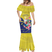 Curacao Flag Day Mermaid Dress Felis Dia di Bandera Pink Plumeria - Wonder Print Shop