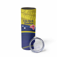 Curacao Flag Day Skinny Tumbler Felis Dia di Bandera Pink Plumeria - Wonder Print Shop