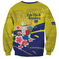 Curacao Flag Day Sweatshirt Felis Dia di Bandera Pink Plumeria - Wonder Print Shop