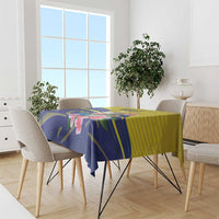 Curacao Flag Day Tablecloth Felis Dia di Bandera Pink Plumeria - Wonder Print Shop