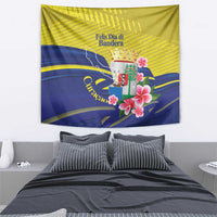 Curacao Flag Day Tapestry Felis Dia di Bandera Pink Plumeria - Wonder Print Shop