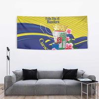 Curacao Flag Day Tapestry Felis Dia di Bandera Pink Plumeria - Wonder Print Shop