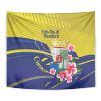 Curacao Flag Day Tapestry Felis Dia di Bandera Pink Plumeria - Wonder Print Shop