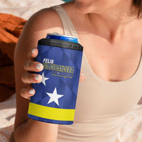 Felis Dia di Bandera Curacao 4 in 1 Can Cooler Tumbler Flag Proud - Wonder Print Shop