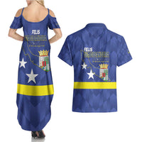 Felis Dia di Bandera Curacao Couples Matching Summer Maxi Dress and Hawaiian Shirt Flag Proud - Wonder Print Shop