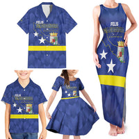 Felis Dia di Bandera Curacao Family Matching Tank Maxi Dress and Hawaiian Shirt Flag Proud - Wonder Print Shop