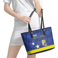 Felis Dia di Bandera Curacao Leather Tote Bag Flag Proud - Wonder Print Shop