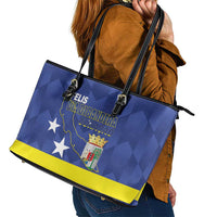 Felis Dia di Bandera Curacao Leather Tote Bag Flag Proud - Wonder Print Shop
