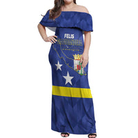 Felis Dia di Bandera Curacao Off Shoulder Maxi Dress Flag Proud - Wonder Print Shop