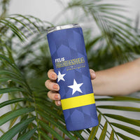 Felis Dia di Bandera Curacao Skinny Tumbler Flag Proud - Wonder Print Shop