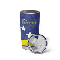 Felis Dia di Bandera Curacao Tumbler Cup Flag Proud - Wonder Print Shop