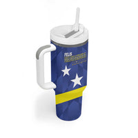 Felis Dia di Bandera Curacao Tumbler With Handle Flag Proud - Wonder Print Shop