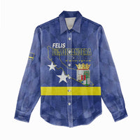 Felis Dia di Bandera Curacao Women Casual Shirt Flag Proud - Wonder Print Shop