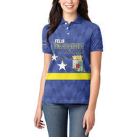 Felis Dia di Bandera Curacao Women Polo Shirt Flag Proud - Wonder Print Shop