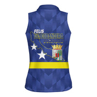 Felis Dia di Bandera Curacao Women Sleeveless Polo Shirt Flag Proud - Wonder Print Shop