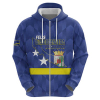 Felis Dia di Bandera Curacao Zip Hoodie Flag Proud - Wonder Print Shop