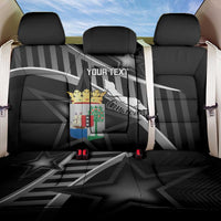 Custom Curacao Football Back Car Seat Cover Go La Familia Azul Black Style - Wonder Print Shop