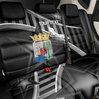 Custom Curacao Football Back Car Seat Cover Go La Familia Azul Black Style - Wonder Print Shop