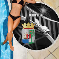 Custom Curacao Football Beach Blanket Go La Familia Azul Black Style - Wonder Print Shop