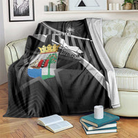 Custom Curacao Football Blanket Go La Familia Azul Black Style - Wonder Print Shop