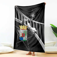 Custom Curacao Football Blanket Go La Familia Azul Black Style - Wonder Print Shop