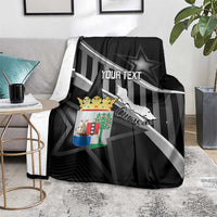 Custom Curacao Football Blanket Go La Familia Azul Black Style - Wonder Print Shop