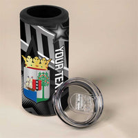 Custom Curacao Football 4 in 1 Can Cooler Tumbler Go La Familia Azul Black Style - Wonder Print Shop